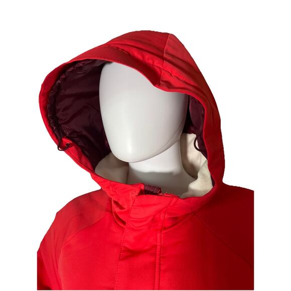 All In Motion Winter Jacket Women's Medium Parka Red Hooded Water Repellent M - Picture 2 of 6